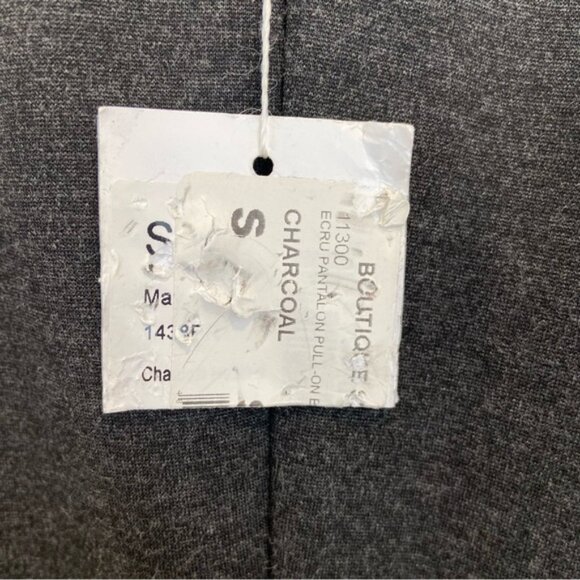 Ecru stylish pull on flattering trouser pants quality jersey fake pockets small - Picture 11 of 13